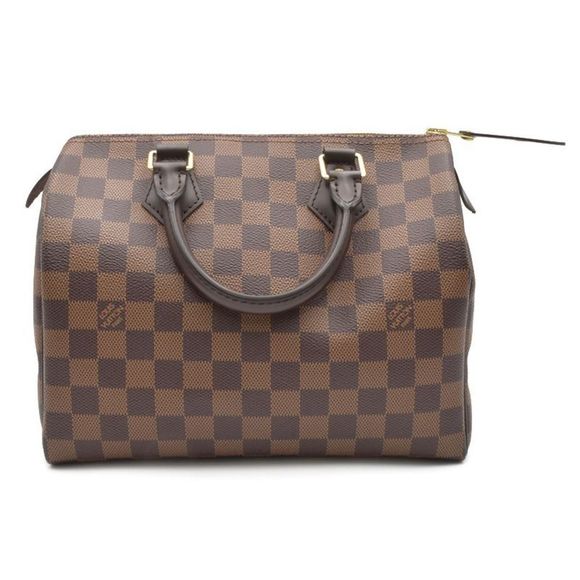 Louis Vuitton Speedy 25 Damier Ebene Handbag Mini Boston Bag Brown - Picture 3 of 4